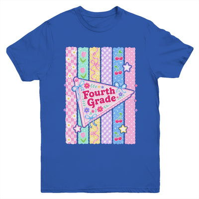 Striped Preppy Fourth Grade Back To School Teacher Girl Kids Youth Shirt | teecentury