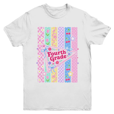 Striped Preppy Fourth Grade Back To School Teacher Girl Kids Youth Shirt | teecentury