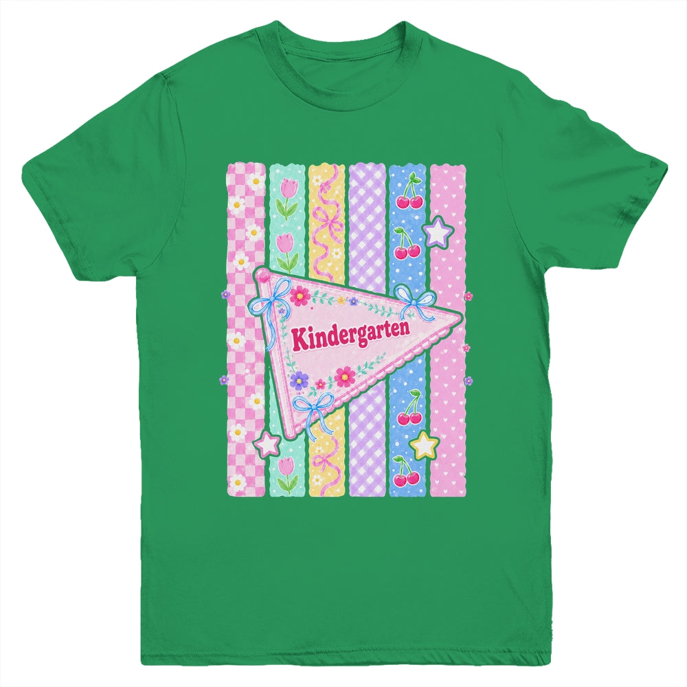 Striped Preppy Kindergarten Grade Back To School Teacher Youth Shirt | teecentury