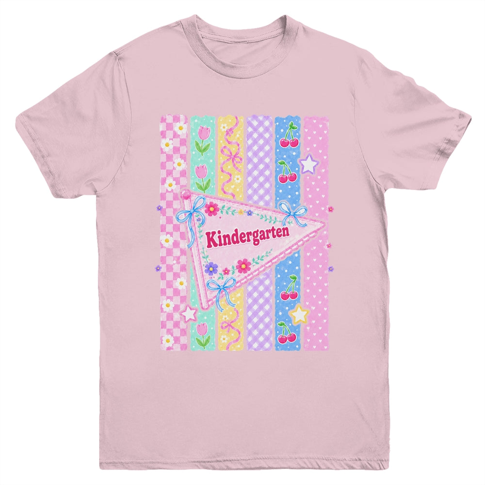 Striped Preppy Kindergarten Grade Back To School Teacher Youth Shirt | teecentury