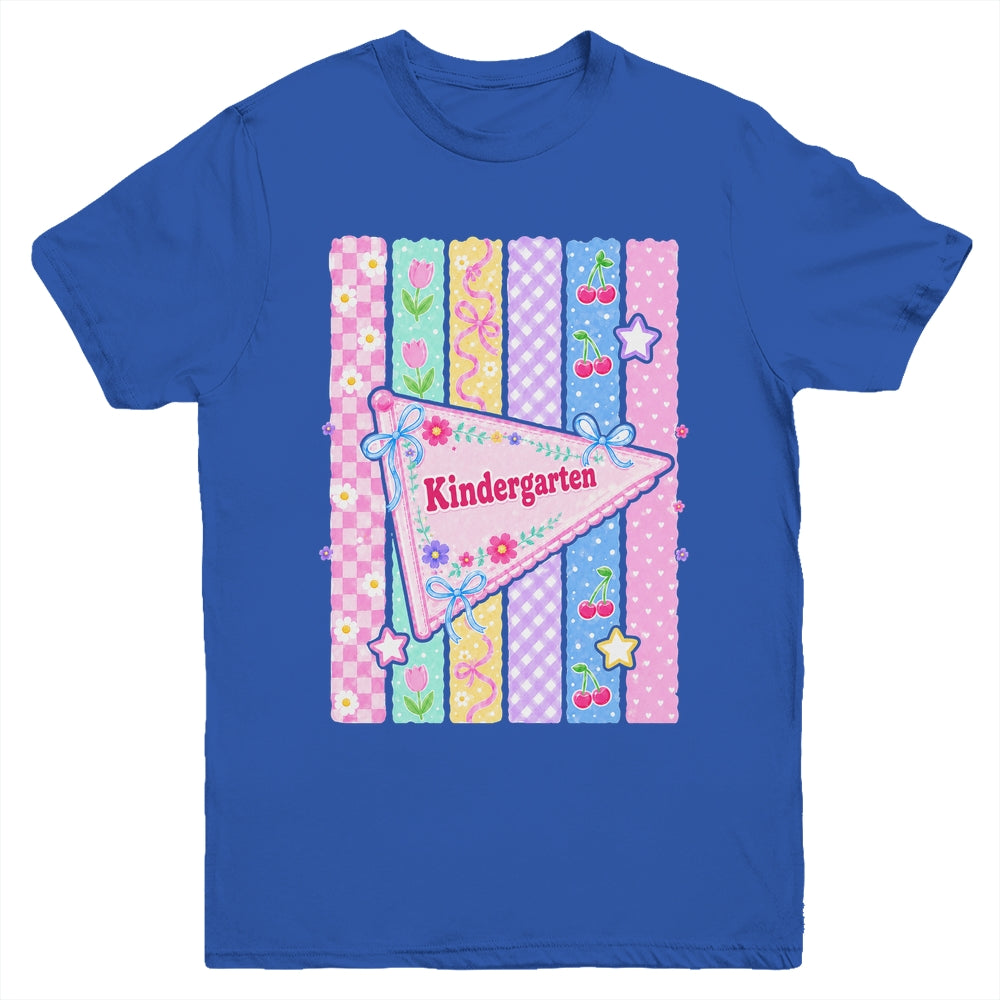 Striped Preppy Kindergarten Grade Back To School Teacher Youth Shirt | teecentury