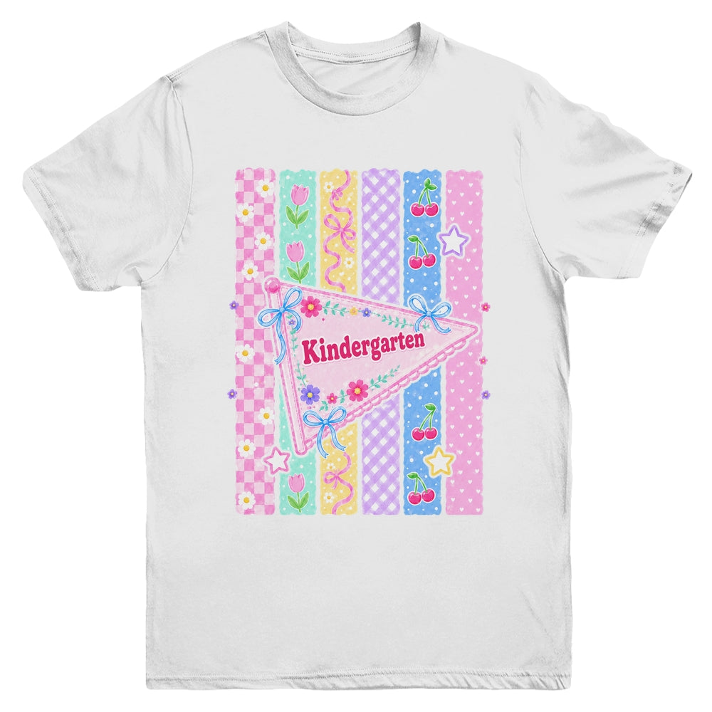 Striped Preppy Kindergarten Grade Back To School Teacher Youth Shirt | teecentury