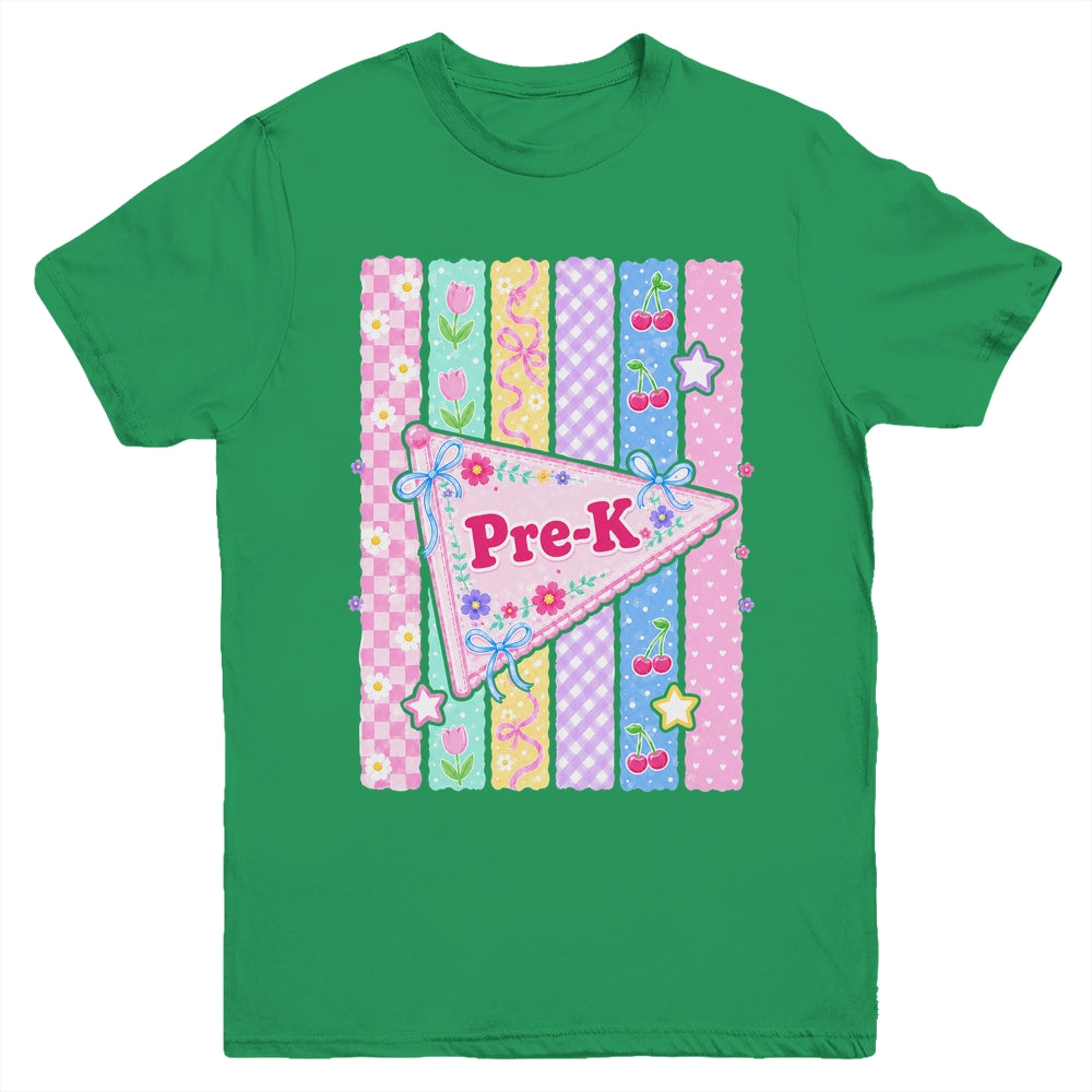 Striped Preppy Pre-K Grade Back To School Teacher Girl Kids Youth Shirt | teecentury