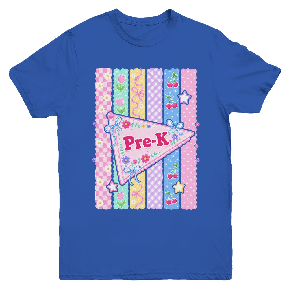 Striped Preppy Pre-K Grade Back To School Teacher Girl Kids Youth Shirt | teecentury