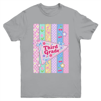 Striped Preppy Third Grade Back To School Teacher Girl Kids Youth Shirt | teecentury