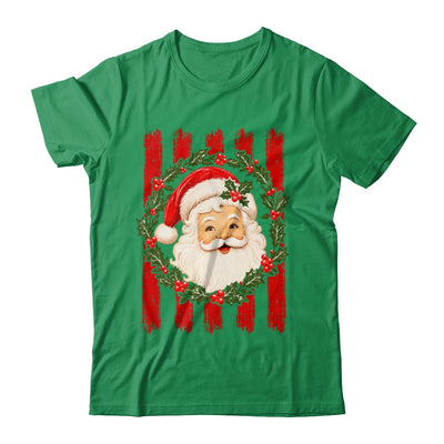 Striped Santa Retro Funny Merry Christmas Vintage Women Girl Shirt & Sweatshirt | teecentury