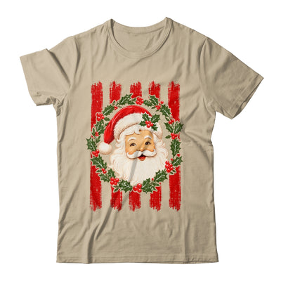 Striped Santa Retro Funny Merry Christmas Vintage Women Girl Shirt & Sweatshirt | teecentury