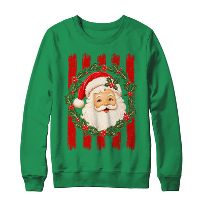 Striped Santa Retro Funny Merry Christmas Vintage Women Girl Shirt & Sweatshirt | teecentury