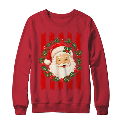 Striped Santa Retro Funny Merry Christmas Vintage Women Girl Shirt & Sweatshirt | teecentury
