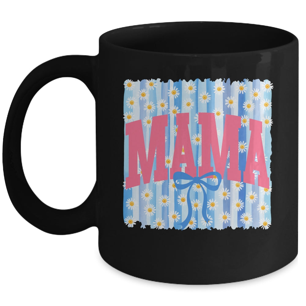 Striped Spring Mama Daisy Blue Coquette Floral Mother's Day Mug | teecentury