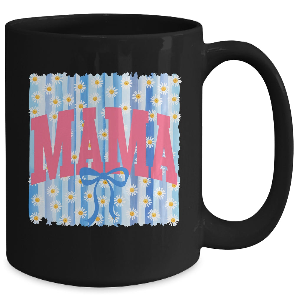 Striped Spring Mama Daisy Blue Coquette Floral Mother's Day Mug | teecentury