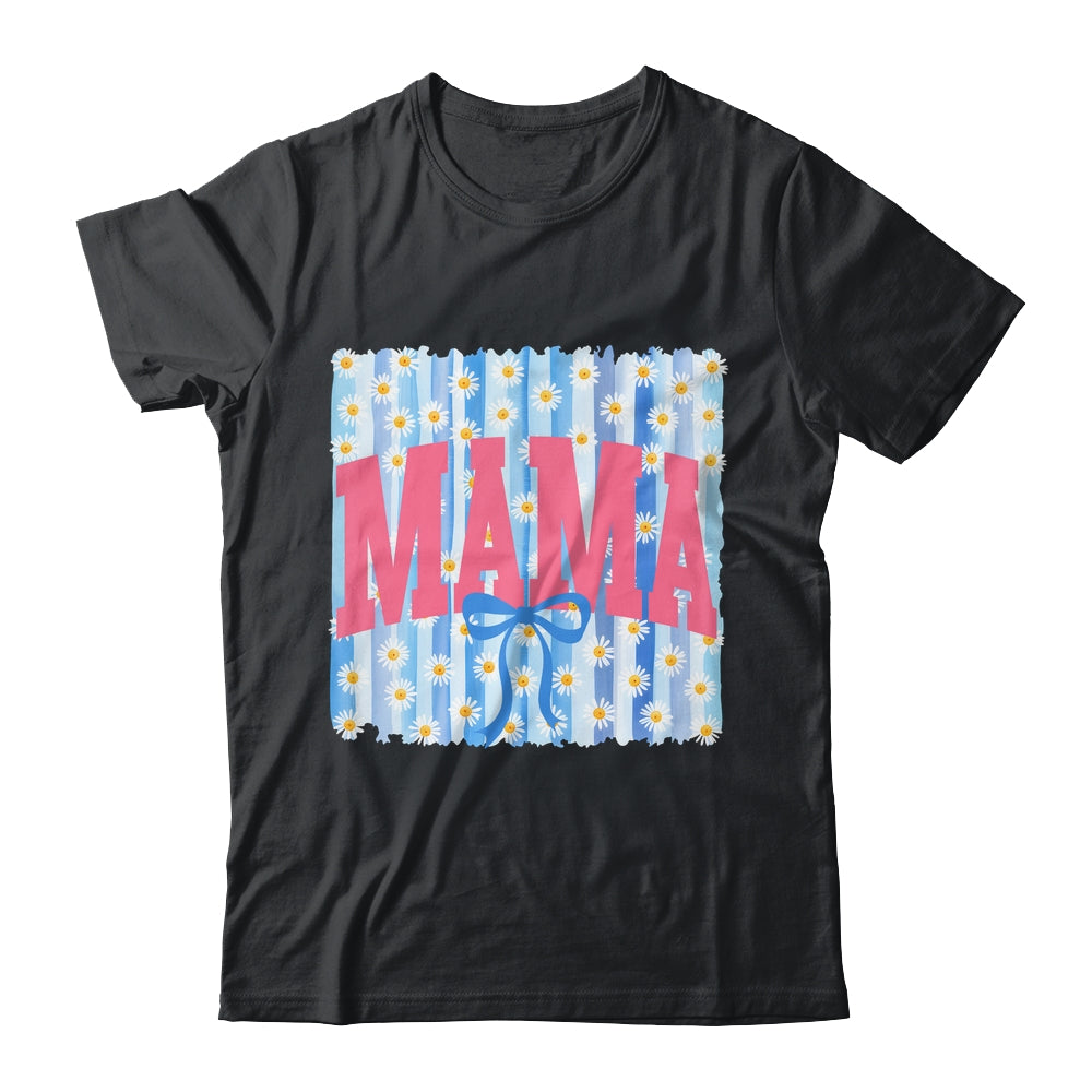 Striped Spring Mama Daisy Blue Coquette Floral Mother's Day Shirt & Tank Top | teecentury