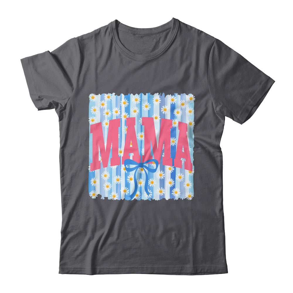 Striped Spring Mama Daisy Blue Coquette Floral Mother's Day Shirt & Tank Top | teecentury