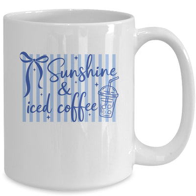 Striped Sunshine And Iced Coffee Coquette Summer Vacation Mug | teecentury