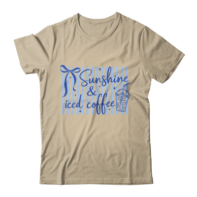 Striped Sunshine And Iced Coffee Coquette Summer Vacation Shirt & Tank Top | teecentury