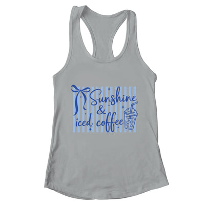 Striped Sunshine And Iced Coffee Coquette Summer Vacation Shirt & Tank Top | teecentury