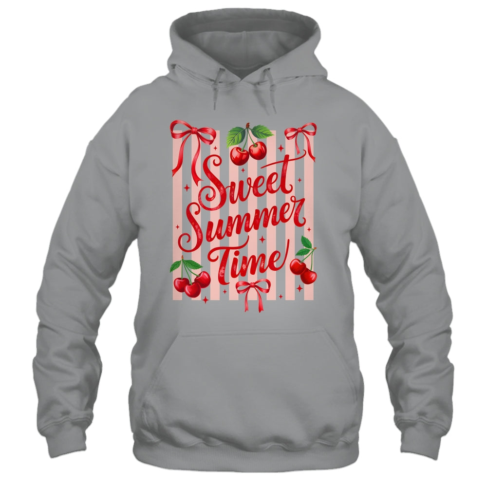 Striped Sweet Summer Time Cherry Coquette Retro Vacation Shirt & Tank Top | teecentury