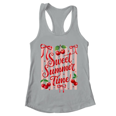 Striped Sweet Summer Time Cherry Coquette Retro Vacation Shirt & Tank Top | teecentury