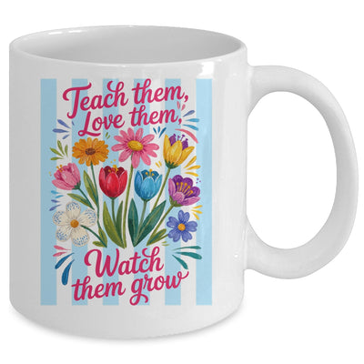 Striped Wildflowers Teacher Life Floral Teach Them Love Them Mug | teecentury