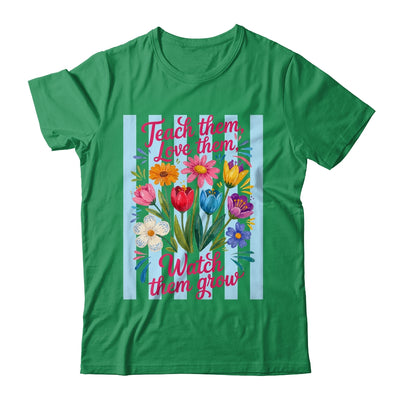Striped Wildflowers Teacher Life Floral Teach Them Love Them Shirt & Hoodie | teecentury