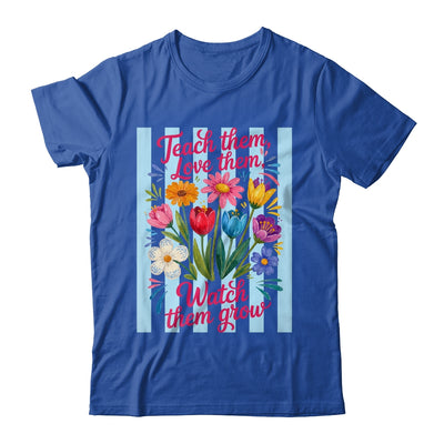 Striped Wildflowers Teacher Life Floral Teach Them Love Them Shirt & Hoodie | teecentury