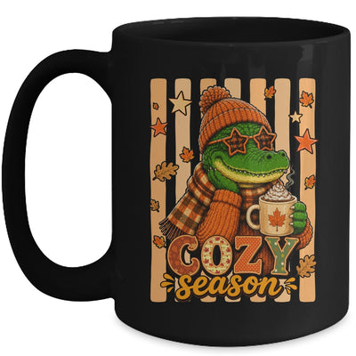 Stripes Cozy Season Alligator Fall Pumpkin Coquette Autumn Mug | teecentury