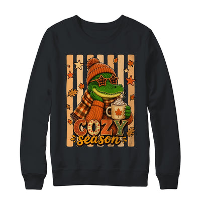 Stripes Cozy Season Alligator Fall Pumpkin Coquette Autumn Shirt & Sweatshirt | teecentury