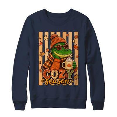 Stripes Cozy Season Alligator Fall Pumpkin Coquette Autumn Shirt & Sweatshirt | teecentury