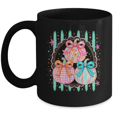 Stripes Fall Bow Pumpkin Floral Fall Coquette Autumn Women Mug | teecentury