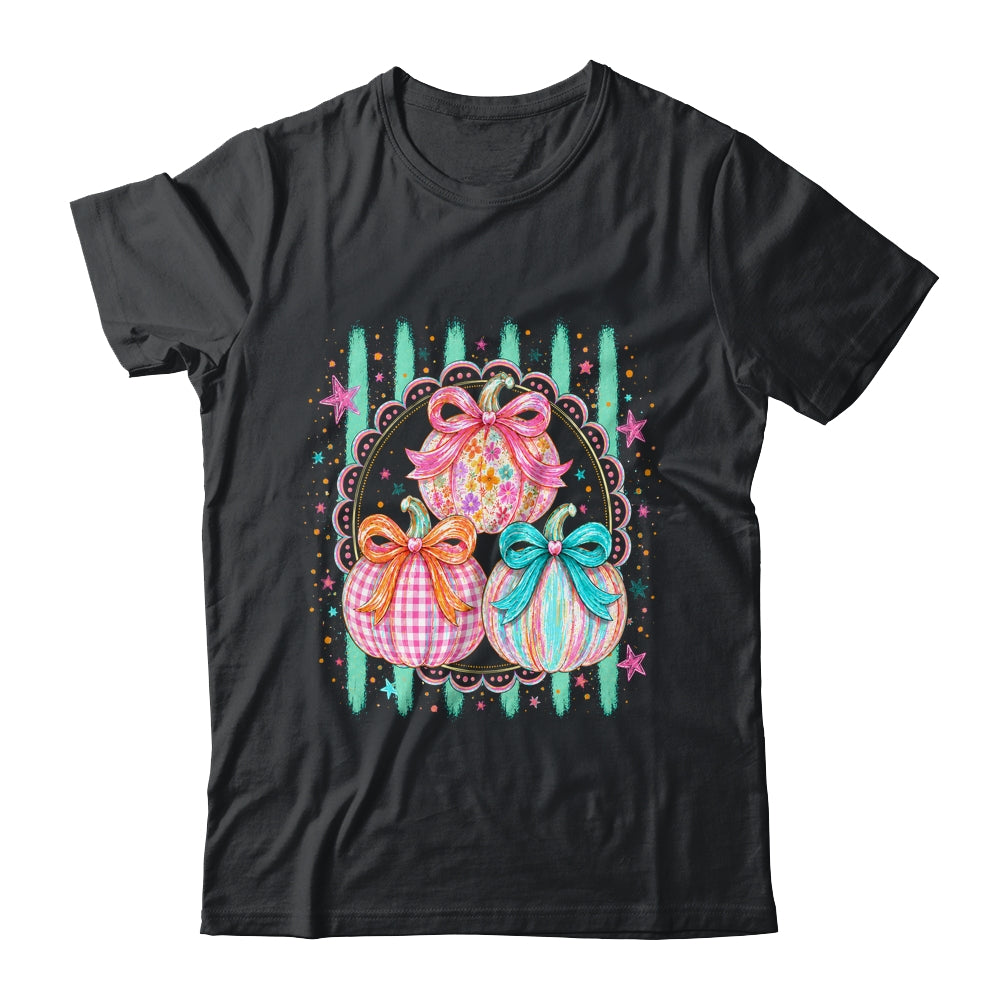 Stripes Fall Bow Pumpkin Floral Fall Coquette Autumn Women Shirt & Sweatshirt | teecentury