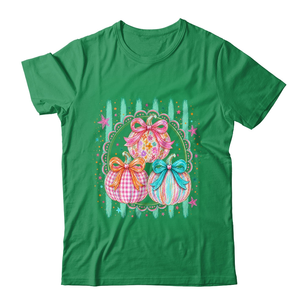 Stripes Fall Bow Pumpkin Floral Fall Coquette Autumn Women Shirt & Sweatshirt | teecentury