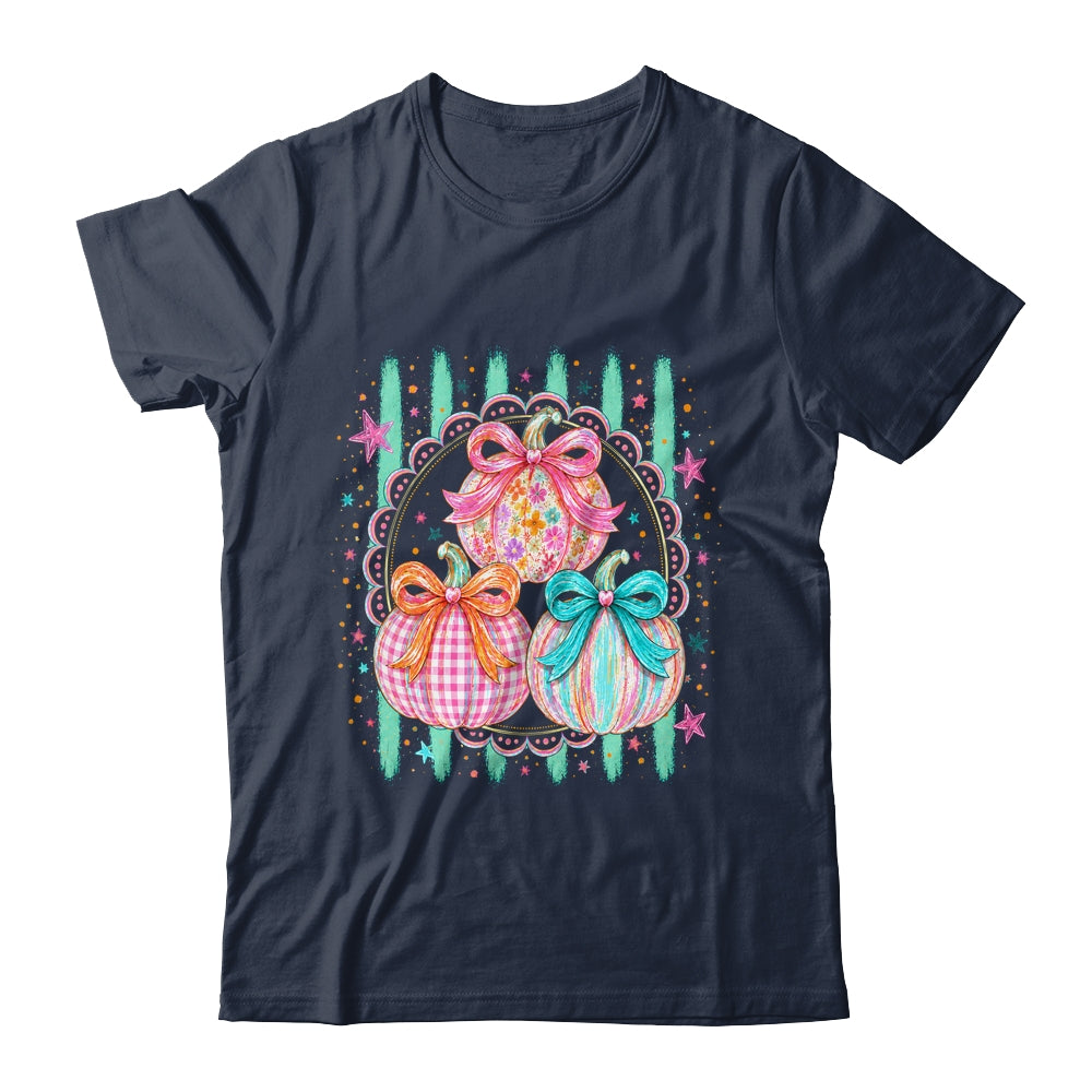 Stripes Fall Bow Pumpkin Floral Fall Coquette Autumn Women Shirt & Sweatshirt | teecentury