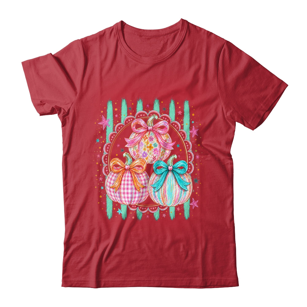 Stripes Fall Bow Pumpkin Floral Fall Coquette Autumn Women Shirt & Sweatshirt | teecentury