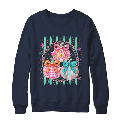 Stripes Fall Bow Pumpkin Floral Fall Coquette Autumn Women Shirt & Sweatshirt | teecentury