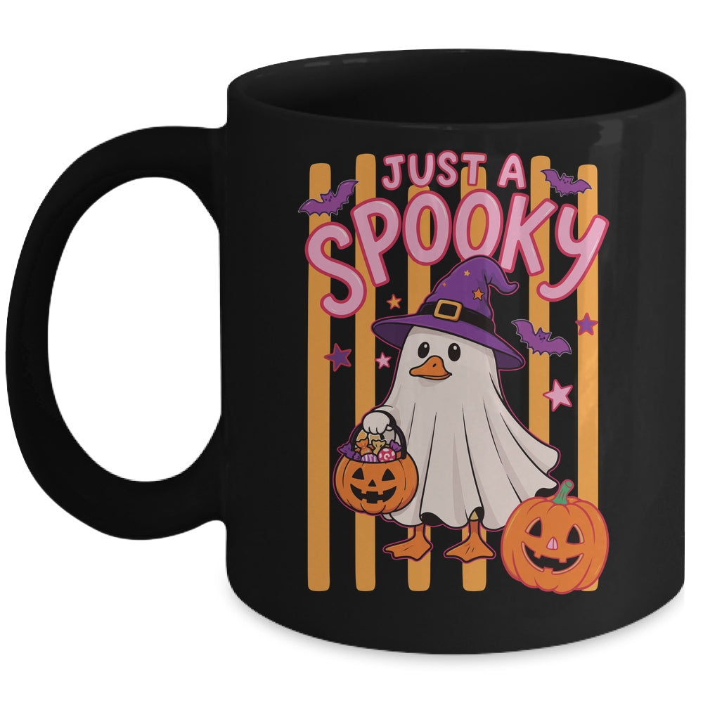 Stripes Just A Spooky Goose Preppy Ghost Halloween Goose Mug | teecentury
