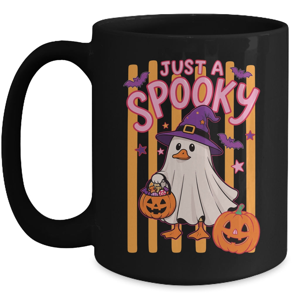 Stripes Just A Spooky Goose Preppy Ghost Halloween Goose Mug | teecentury
