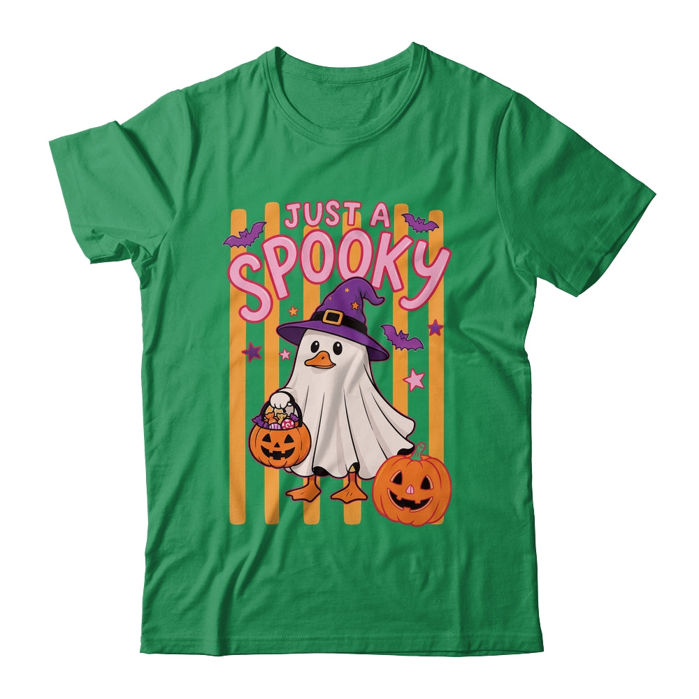 Stripes Just A Spooky Goose Preppy Ghost Halloween Goose Shirt & Sweatshirt | teecentury