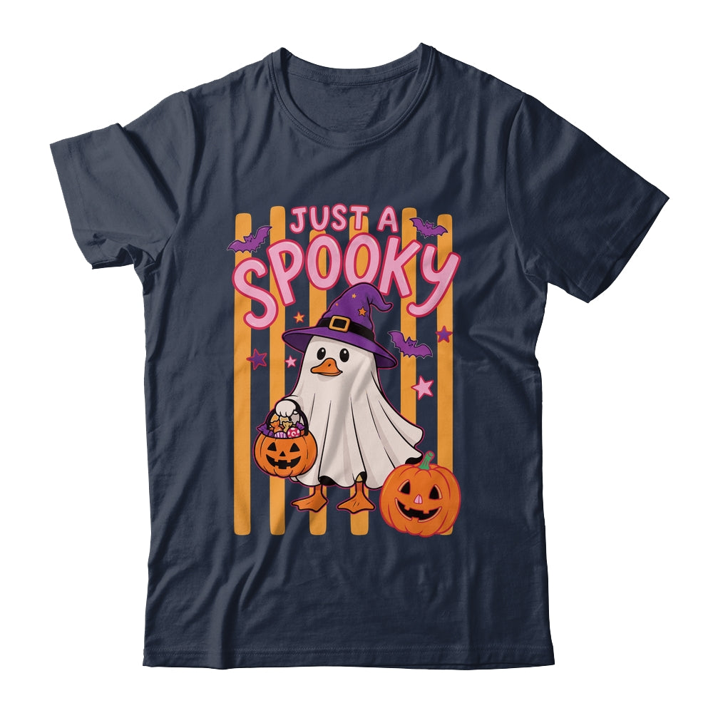 Stripes Just A Spooky Goose Preppy Ghost Halloween Goose Shirt & Sweatshirt | teecentury