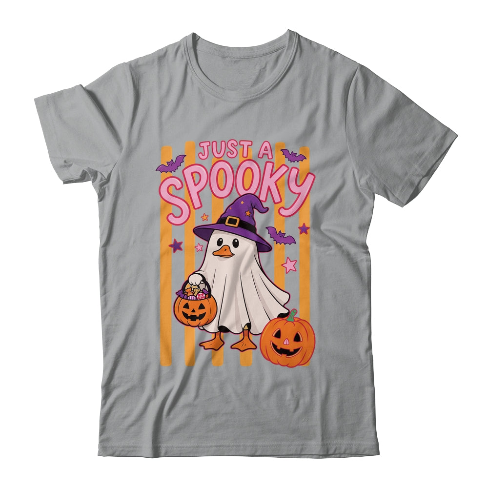 Stripes Just A Spooky Goose Preppy Ghost Halloween Goose Shirt & Sweatshirt | teecentury