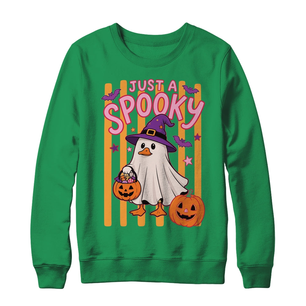 Stripes Just A Spooky Goose Preppy Ghost Halloween Goose Shirt & Sweatshirt | teecentury
