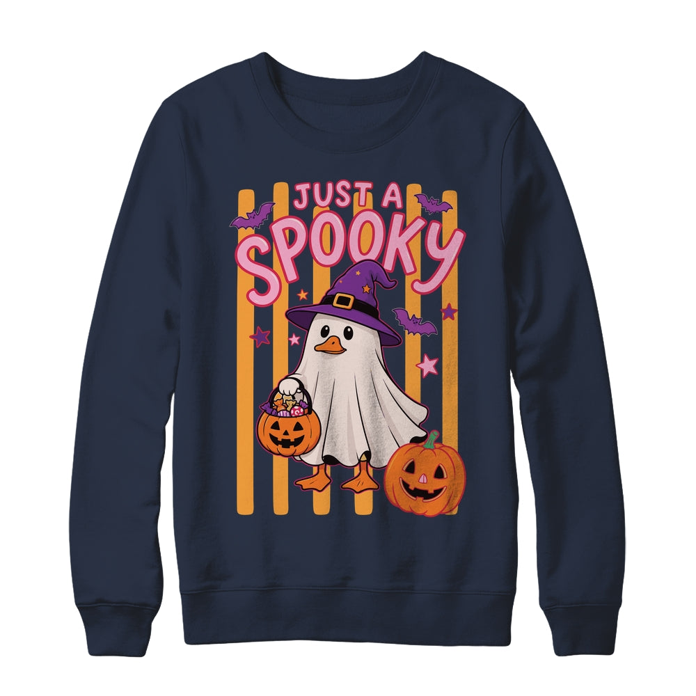 Stripes Just A Spooky Goose Preppy Ghost Halloween Goose Shirt & Sweatshirt | teecentury