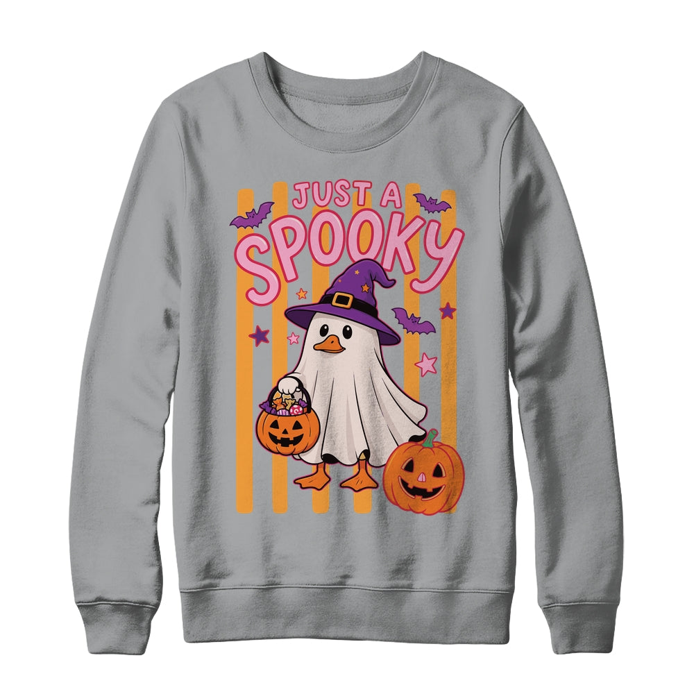 Stripes Just A Spooky Goose Preppy Ghost Halloween Goose Shirt & Sweatshirt | teecentury