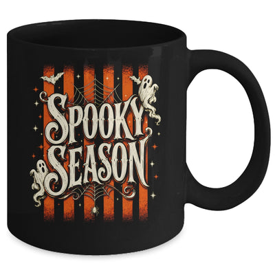 Stripes Spooky Season Halloween Ghost Bat Men Women Mug | teecentury