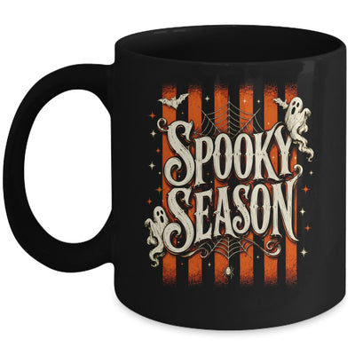 Stripes Spooky Season Halloween Ghost Bat Men Women Mug | teecentury
