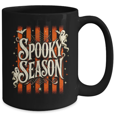 Stripes Spooky Season Halloween Ghost Bat Men Women Mug | teecentury