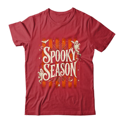 Stripes Spooky Season Halloween Ghost Bat Men Women Shirt & Sweatshirt | teecentury