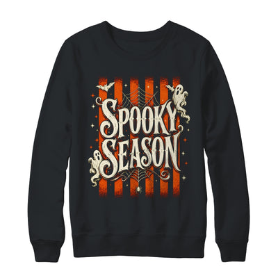 Stripes Spooky Season Halloween Ghost Bat Men Women Shirt & Sweatshirt | teecentury