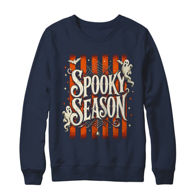 Stripes Spooky Season Halloween Ghost Bat Men Women Shirt & Sweatshirt | teecentury