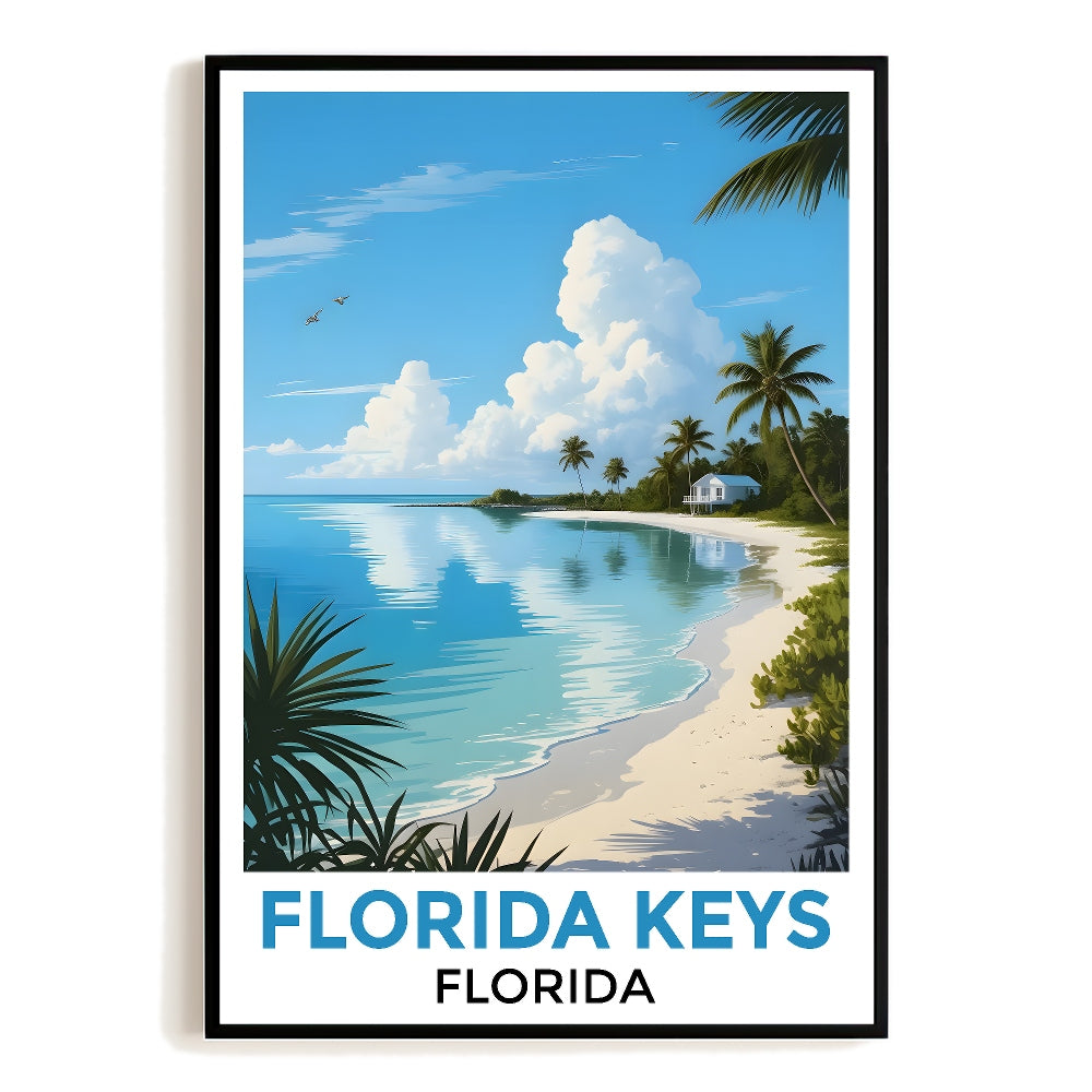 Stunning Florida Keys Coastal Beach Poster Tropical Home Decor And Travel Souvenir Landscape Wall Art Painting Print Ideal For Living Room Office Bedroom Decor Unframed | teecentury