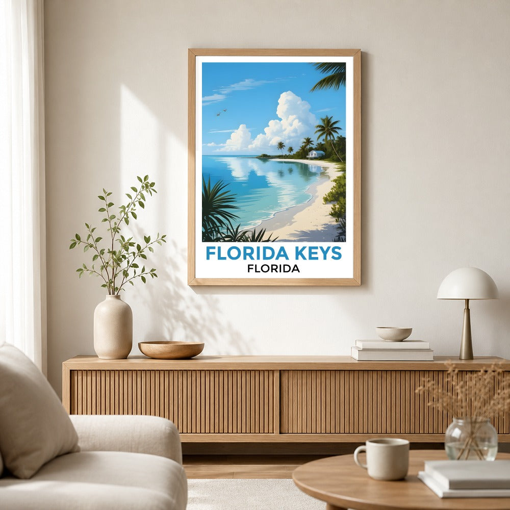Stunning Florida Keys Coastal Beach Poster Tropical Home Decor And Travel Souvenir Landscape Wall Art Painting Print Ideal For Living Room Office Bedroom Decor Unframed | teecentury